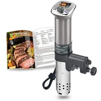Sous Vide Roner Baja Temperatura: KitchenBoss Roner Precisión |1100w |230V |Color LCD |IPX7 Impermeable |Motor CC sin Escobillas |Máquina de Cocción con 20 Recetas Integradas, G320 Pro Plata