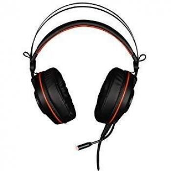 Konix WOT GH-40 - Auriculares para Videojuegos con micrófono omnidireccional, retroiluminación LED, Color Naranja
