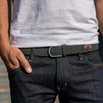 Billybelt Gray Flannel Elastic Braided Belt