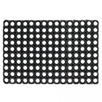 Zerbino Gummy Antideslizante de Exterior en Gomma con Foros, 50x100 cm, Color Negro