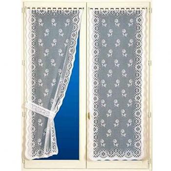 Cortinas Bonne Femme Blancas con Abrazaderas 60x120 cm