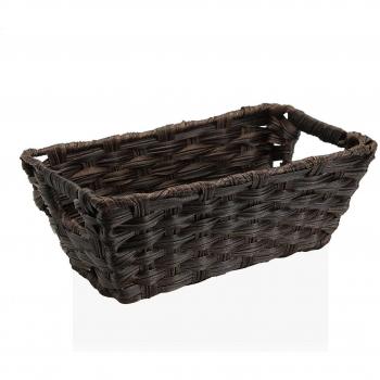 Cesta Versa con asas Marrón oscuro Polietileno Plástico 17 x 11,5 x 29 cm