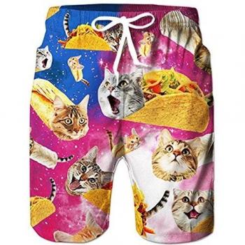 RAISEVERN Hombre Pantalones Ocasionales de la Playa Trabajo Corto Ocasional cómodo Deporte de la Manera Sueltas activas Pantalones