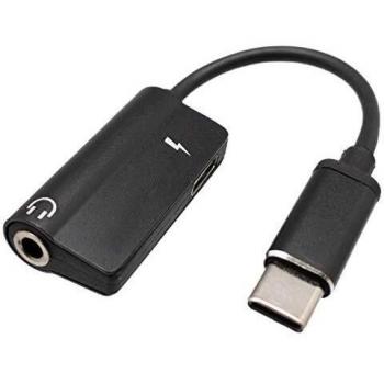 Adaptador USB-C a USB-C + Jack 3.5mm, Audio + Carga