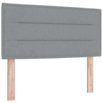 Cabecero LED con Luces de Tira, Gris Claro, 100 cm, Tela
