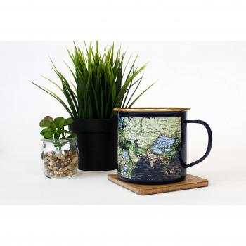 Gift Republic GR540001 Man of The World Blue Enamel Mug, Stainless Steel