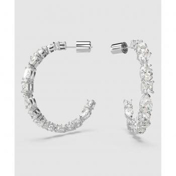 Swarovski Mesmara Mixed Cuts Rhodium Hoop Earrings