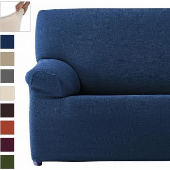 Eiffel Textile Elegante Adaptable Lavable Funda Sofá 4 plazas, Poliéster, Azul