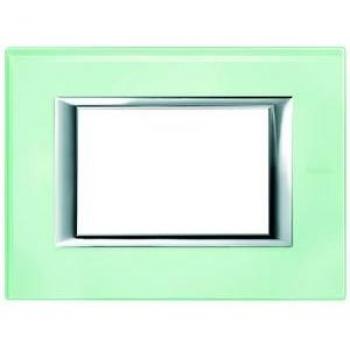 Placa Bticino Axolute 3 Módulos Vidrio Kristall HA4803VKA