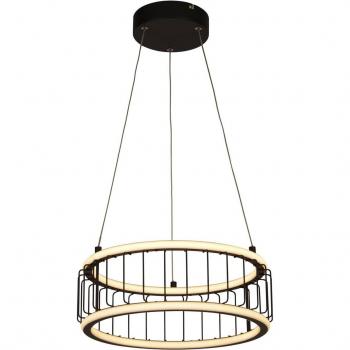 Lámpara Colgante LED Cage Ø 38 cm, Metal Negro, Diseño Contemporáneo