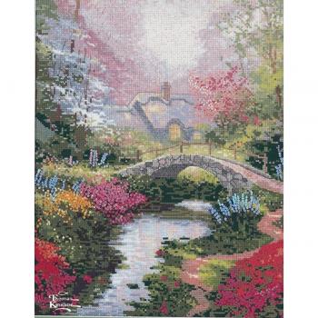Thomas Kinkade Brookside Hideaway contato Kit punto croce -11 X 14 conte 14
