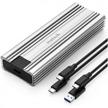 Inateck Carcasa para Disco Duro M.2 NVMe transmisión de 10Gbps, Compatible con M.2 SATA y SSD NVMe