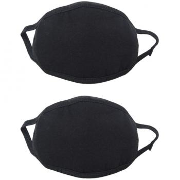 2x Chytaii Unisex Máscara Negra de Algodón Mascarilla Doble Anti-Polvo y Neblina Protection Solaire Cuelgue en la Oreja Máscaras Calientes en Vierno y Otoño