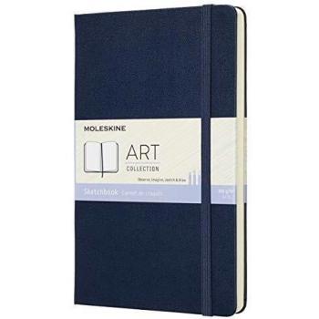 Moleskine Art Collection Sketchbook, Large, Plain, Blue Sapphire, Hard Cover (5 x 8.25)
