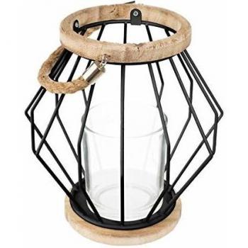 Lámpara de metal en alambre negro H20cm Atmosphera