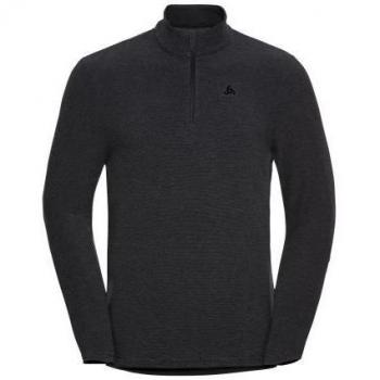 Odlo Midlayer 1/2 Zip Roy para Hombre, Gris Pizarra con Rayas Negras, XXL