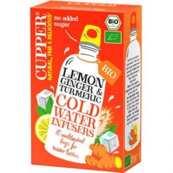 Cupper Infusión Fría Ecológica Limón Jengibre Cúrcuma 10 Bolsas