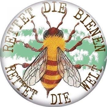 (16096 redondo) BOTÓN MAGNÉTICO con motivo - SALVA LA ABEJAS - Salva La MUNDO - Talla Aprox. 5,7cm - imán metal Imanes de cocina - Apicultores Abeja