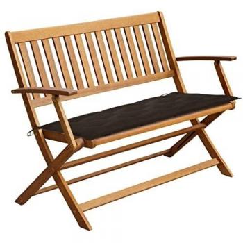 Acacia Wood Garden Bench with Cushion 120 cm