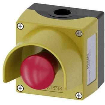 Pulsador de parada de emergencia Siemens SIRIUS ACT 3SU1851-0NA00-2AC2, serie 3SU1, unidad completa, 1 NC, montaje superficial, grado de protección IP66, IP67