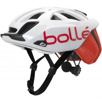 Bollé (CEBF5) 31587 Casco Ciclismo, Unisex Adulto, Blanco/Rojo, 54-58 cm