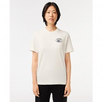 Camiseta Lacoste de mujer regular fit con estampado de la marca