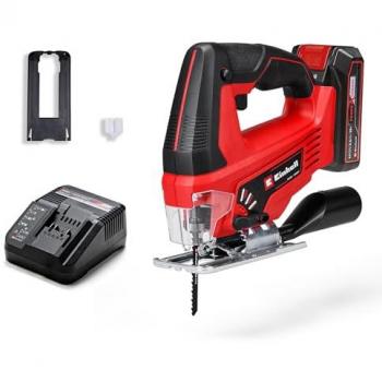 Sierra de calar inalámbrica Einhell TC-JS 18/70 Li (18 V, batería de 2.5 Ah, incluye cargador y hoja, cambio de hoja sin herramienta)