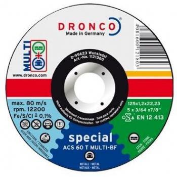 DRONCO ACS60TMulti125PACK - Lata de 10 discos de corte metal 125 x 1,2 mm ACS 60 T Multi Special
