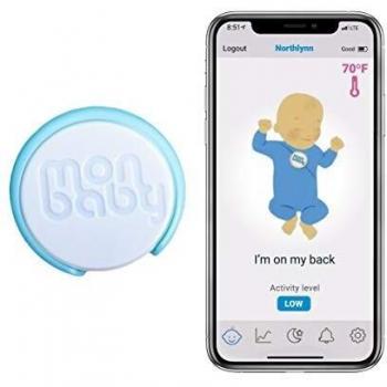 MonBaby Baby Monitor with Breathing Rollover Movement Temperature Sensors: Track Your Baby's Breathing, Rollover, Temperature