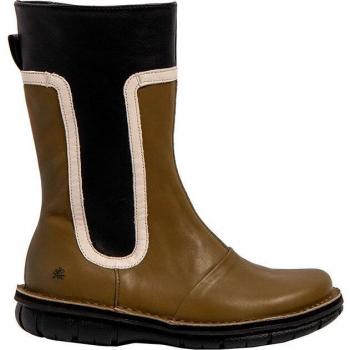 Botines de piel verde para hombre con cierre de cremallera