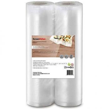 Bonsenkitchen Rollos al Vacio para Envasadora al Vacío, 2 Rollos 28 x 600cm Bolsas de Vacio Gofradas para Conservación de Alimentos y Sous Vide Cocina & Boilable, BPA Free- VB3814