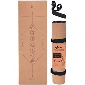 KAIZENLY Pro Esterilla de Yoga Ecológica - Corcho Natural, Antideslizante - Esterilla Yoga, Pilates, Fitness - Colchoneta Yoga con Correa de Transporte - Yoga Mat