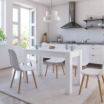 Mesa de comedor Elba rectangular blanco brillo 76x120x60 cm