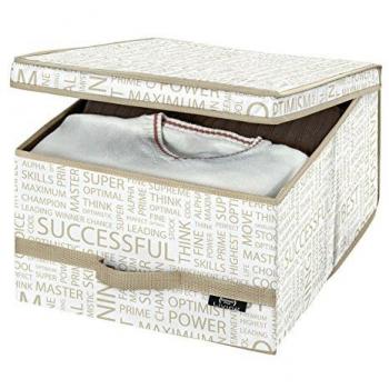Domopak Caja Guardarropa Living Urban Gold LBlanco Y Beige38x50x24 cm