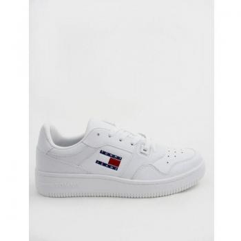 Chic White Lace-Up Sneakers for Everyday Elegance - EU39/US9, Tommy Hilfiger, Sneakers, female, White, Size: 9 US Retro Basket Essential Women's Shoes