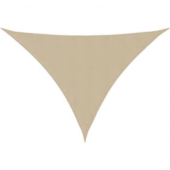 Toldo de vela triangular de tela oxford beige 3x4x5 m