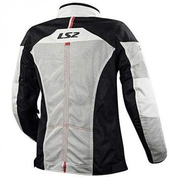 Chaqueta textil de moto para mujer LS2 Alba - Protección, estilo y comodidad - Negro Gris (XS)
