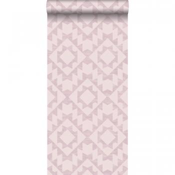 Papel Pintado Alfombra Boho Chic Marrakech Rosa Lila 53 cm x 10.05 m Estahome