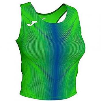 Joma Olimpia Top Señora, Niñas, Verde Fluor-Royal, 2XS