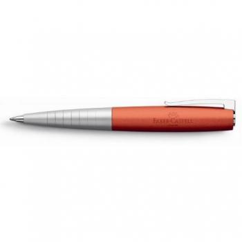Faber-Castell 149302 - Bolígrafo Loom Metallic con cuerpo lacado metálico con forma cónica ergonómica, color naranja