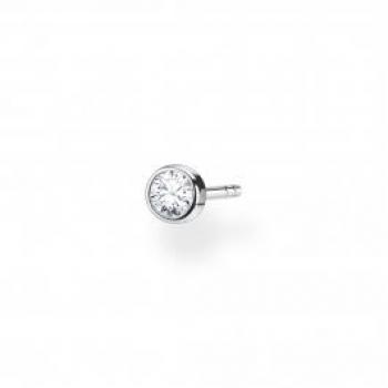 Ladies THOMAS SABO Sterling Silver Charming Single Earring with Zirconia Bezel Setting, Model H2136-051-14, featuring a white stone and made of 925 sterling silver