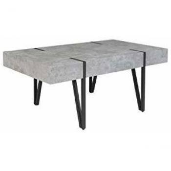 Mesa de Centro Moderna Efecto Hormigón con Patas de Metal 100 x 60 cm Adena