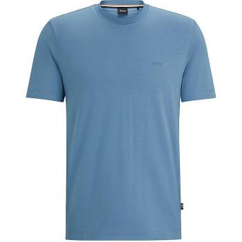 Hugo Boss Thompson 01 Blue Cotton Logo T-shirt, Blue male, Size: XL