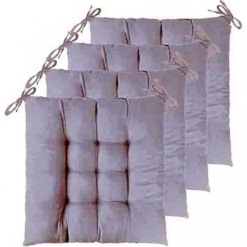 Pack 6 Unidades Cojines para Silla, 45X45 CM, Relleno de Algodón, Ideal para la Decoración de Cocina y Sala, Fabricado en España