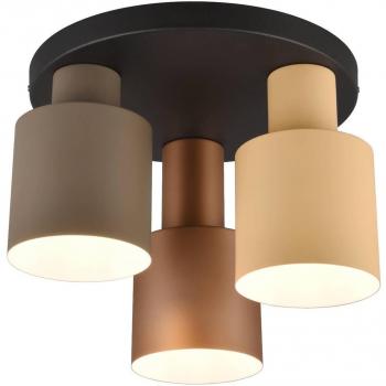 Plafón Agudo bronce topo y beige 3 luces