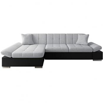 Sofá rinconero Comfivo 152 con función de descanso y caja de ropa de cama, 278x161x76cm
