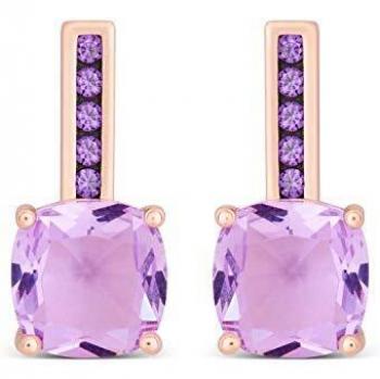 Pendientes Luxenter Xephass en plata, baño de oro rosa y circonita moraganita