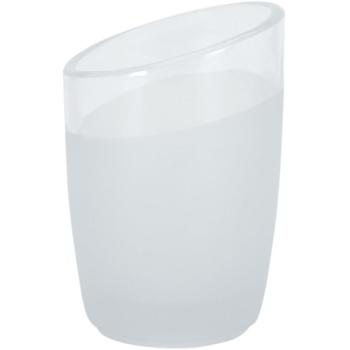 Vaso de cristal para cepillos de dientes Spirella Level (7 x 10 cm) - Blanco semi-translúcido