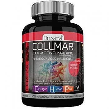 DRASANVI COLLMAR COMPRIMIDOS MASTICABLES - COLÁGENO Marino Hidrolizado + Magnesio + Ácido hialurónico - Sabor CEREZA - 180 comprimidos