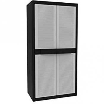 Terry Jumbo Q Black 3900 PVC Storage Cabinet with 2 Doors and 4 Shelves, Dimensions: 89.7x53.7x180 cm